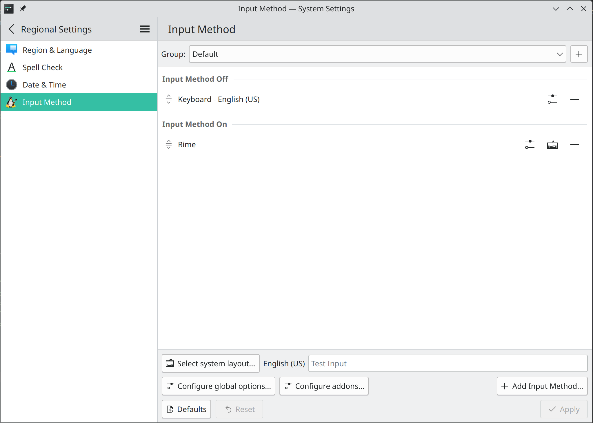 Add Rime in Fcitx5 configuration tool